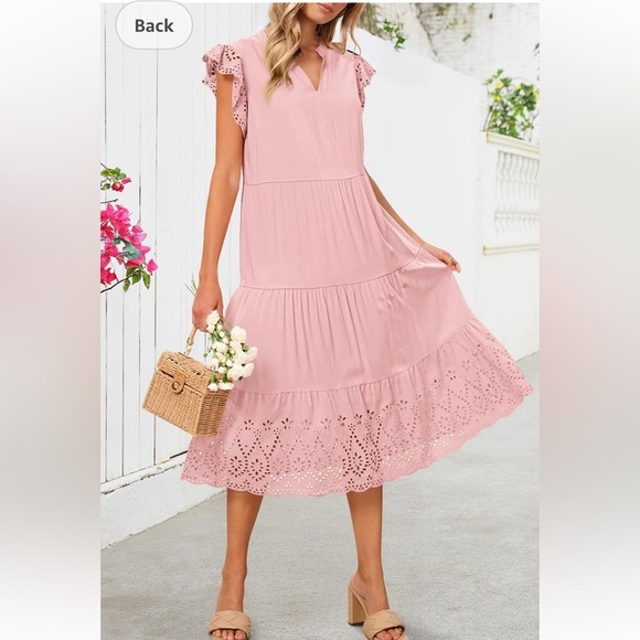 MEROKEETY Dresses & Skirts - New MEROKEETY Women's 100% viscose Pink Midi Dress. L